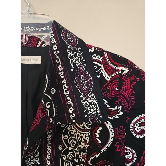 Coldwater Creek Burgundy Paisley Open Front Blazer Jacket Womans Plus Size 18W - Picture 3 of 6